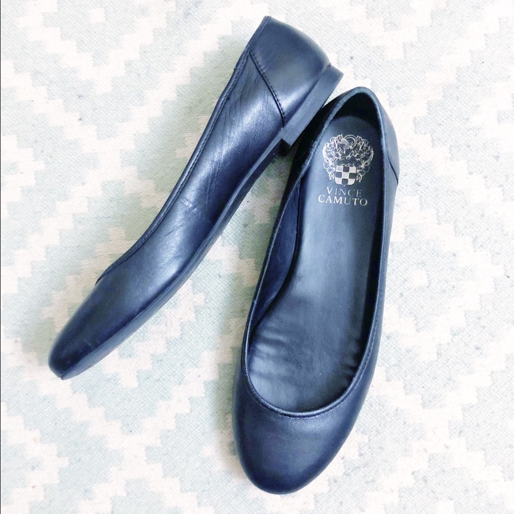 Vince Camuto Black Leather Flats